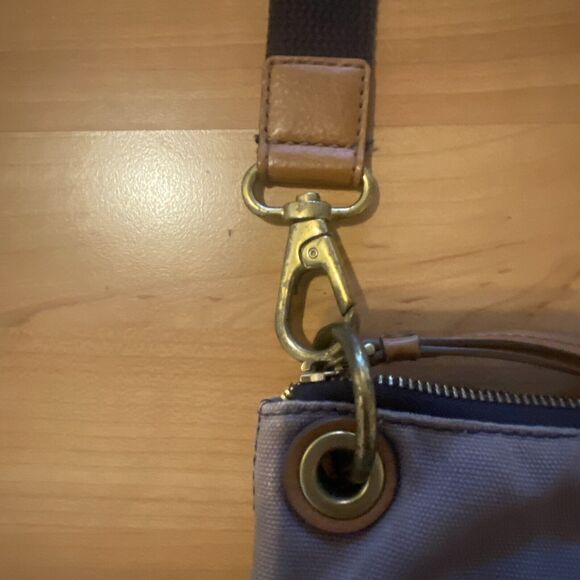 Fossil‎ Crossbody Bag Bucket Keely Herringbone Coated Canvas Adjustable Strap - Picture 13 of 14